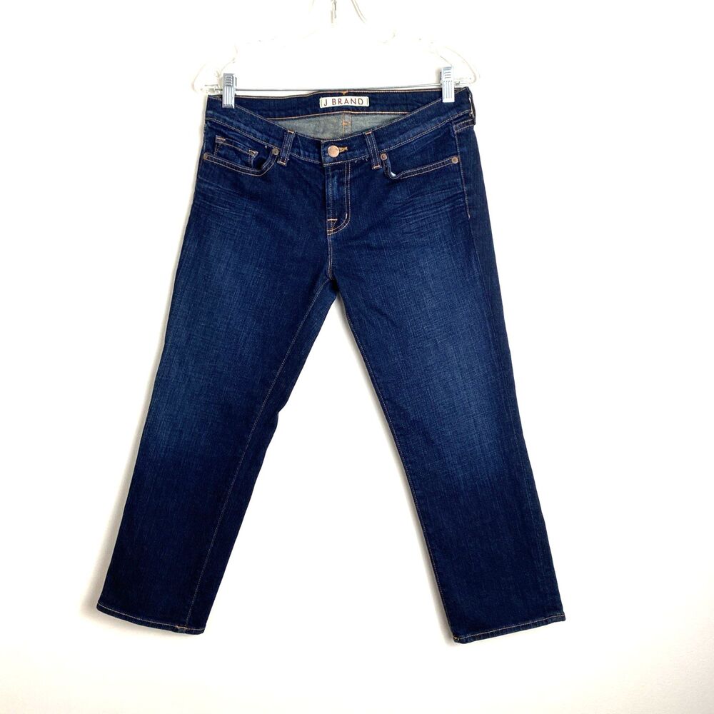 J. Brand Women's Capri Denim Size 29 Blue Crop Low Rise Stretch Dark Wash Jeans